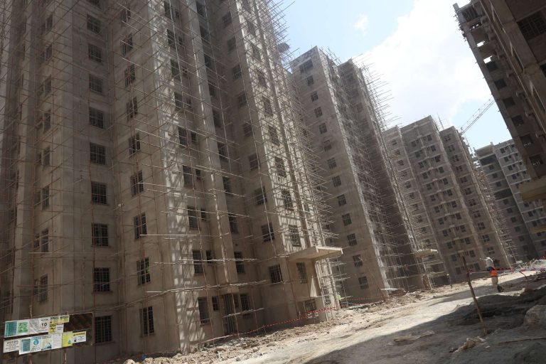 A Section of the construction of houses during the UN Habitat De