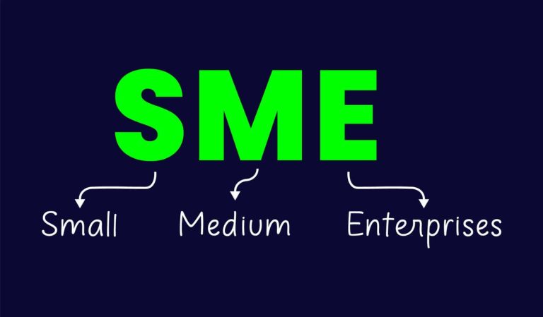 SME Small Medium Enterprises Label, Banner, Vector