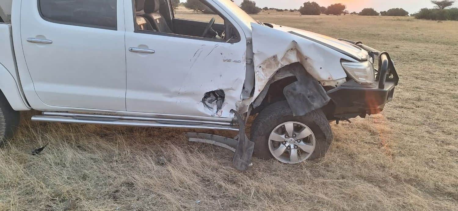 202509Rhino-destroys-bakkie