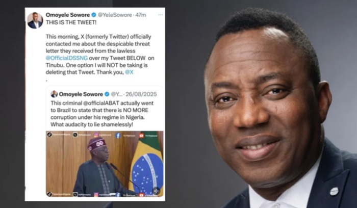 202509Sowore-Defies-DSS-Refuses-To-Delete-Tweet-On-Tinubu-Despite-Governments-Request-To-X