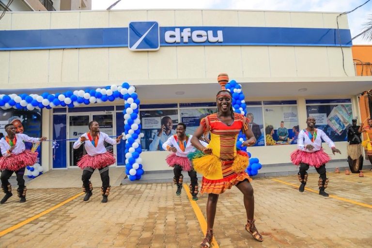 202509Traditional-dancers-at-dfcu-bank-brach-in-Fort-Portal