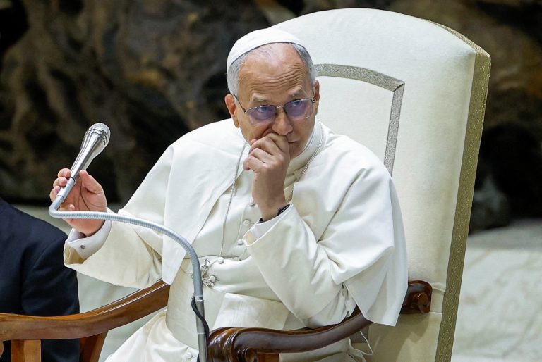 Pope Leo XIV holds an audience for the Jubilee of the Roma, Sinti and Travelling Peoples in Paul VI Hall at the Vatican