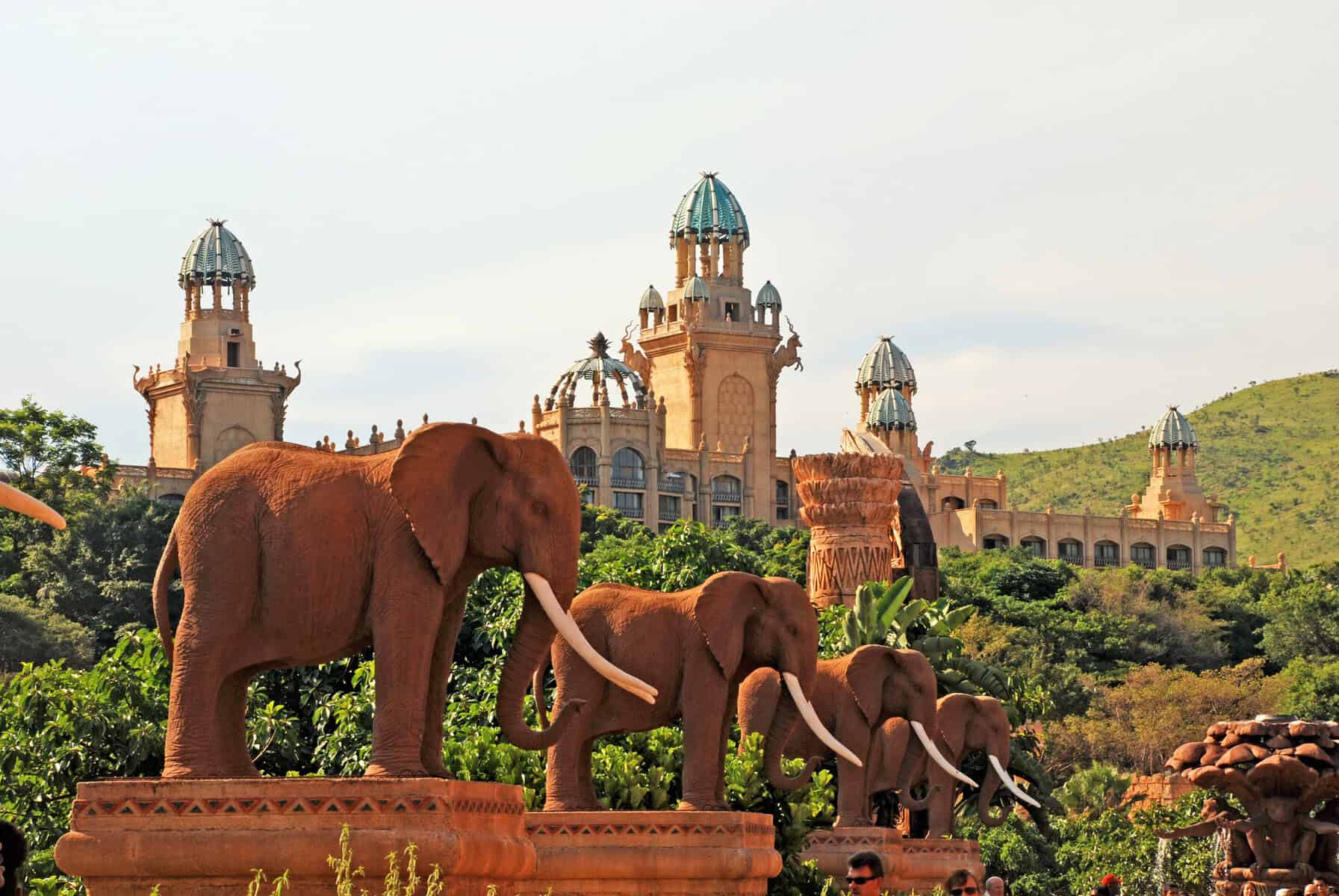 elephant statues on Bridge of Time, Sun City, South Africa