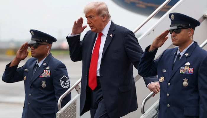 U.S. President Donald Trump attends U.S. Open men's tennis final in Flushing Meadows