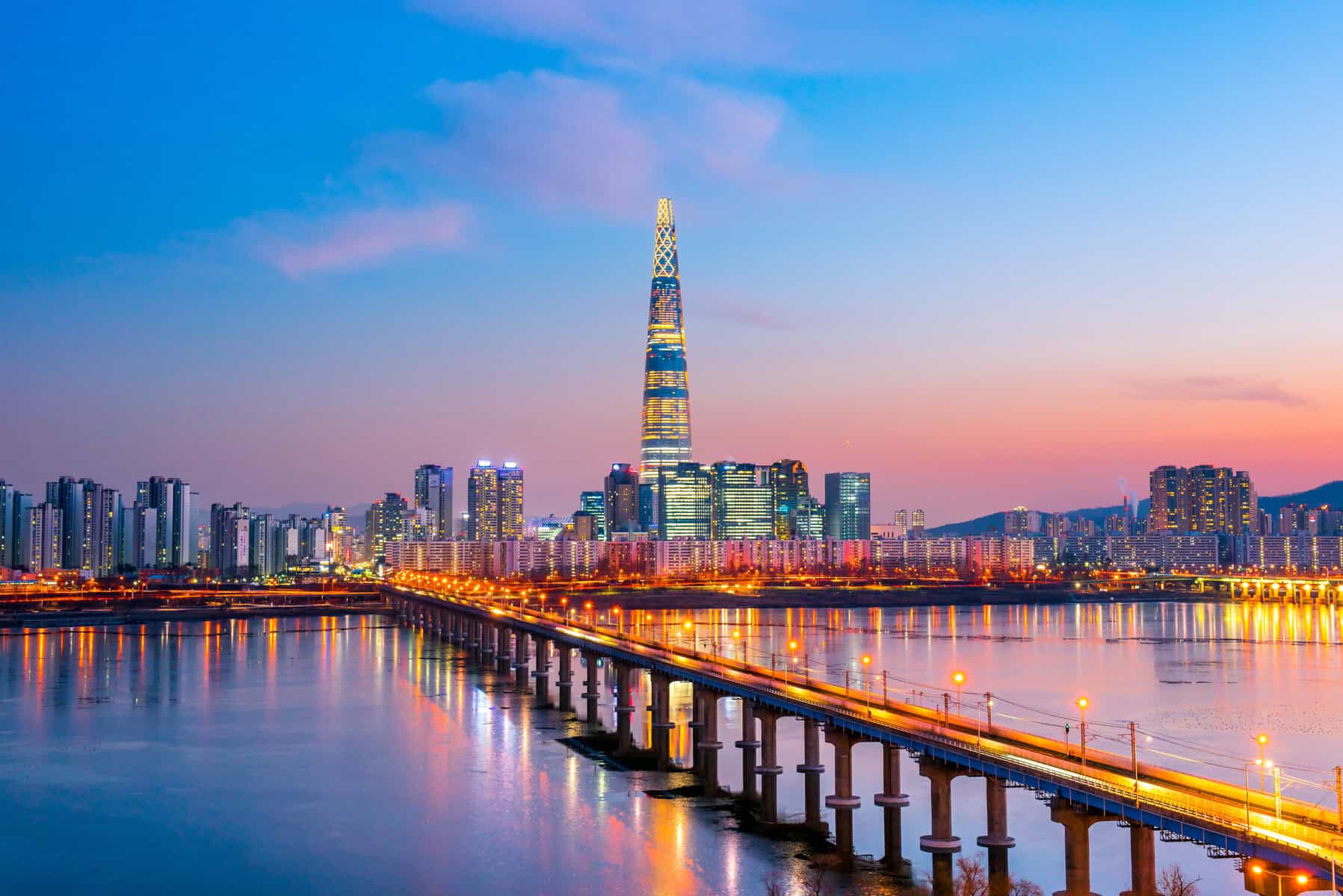 Illuminated City At Night