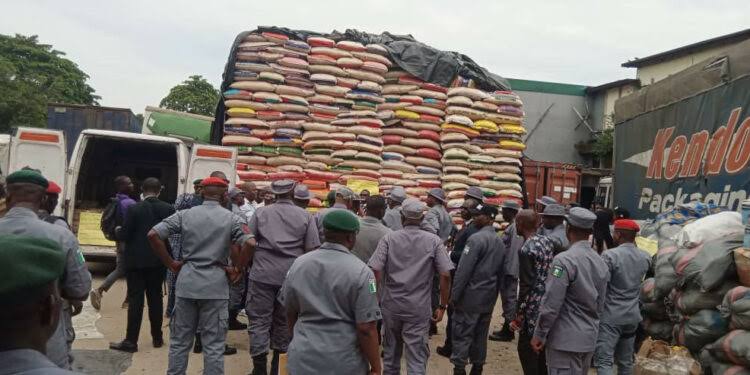 Nigeria-Customs-Seize-Nine-Trucks-of-Smuggled-Rice-in-Ogun-News-Central-TV