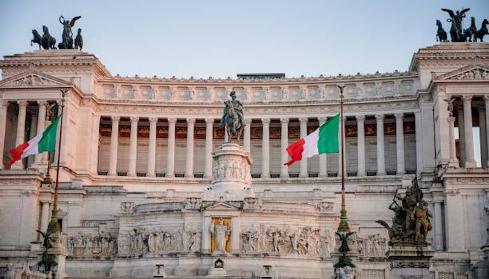 Shot of the Victor Emmanuel II Monument, Rome Italy