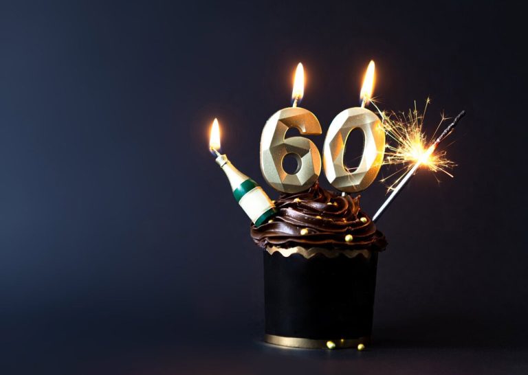 Happy 60th Birthday Cupcake stock photo