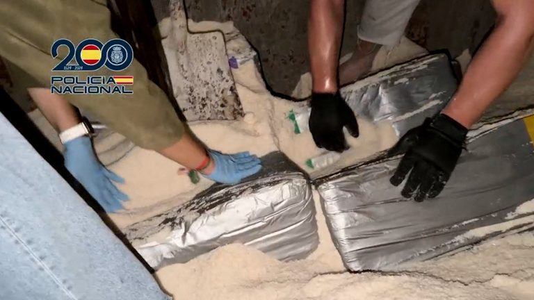 Spanish police seize record 10 tons of cocaine hidden in cargo of salt