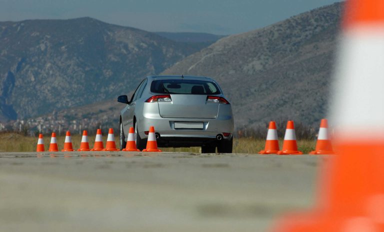 car and cones