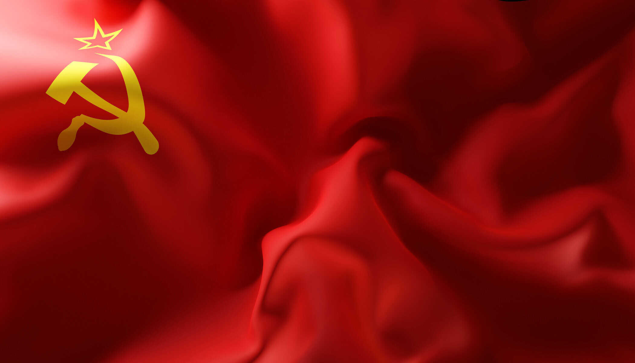 Flag of the Soviet Union. Close-Up