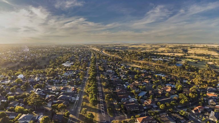 Keilor, Melbourne.  An aerial view of this outer suburb.