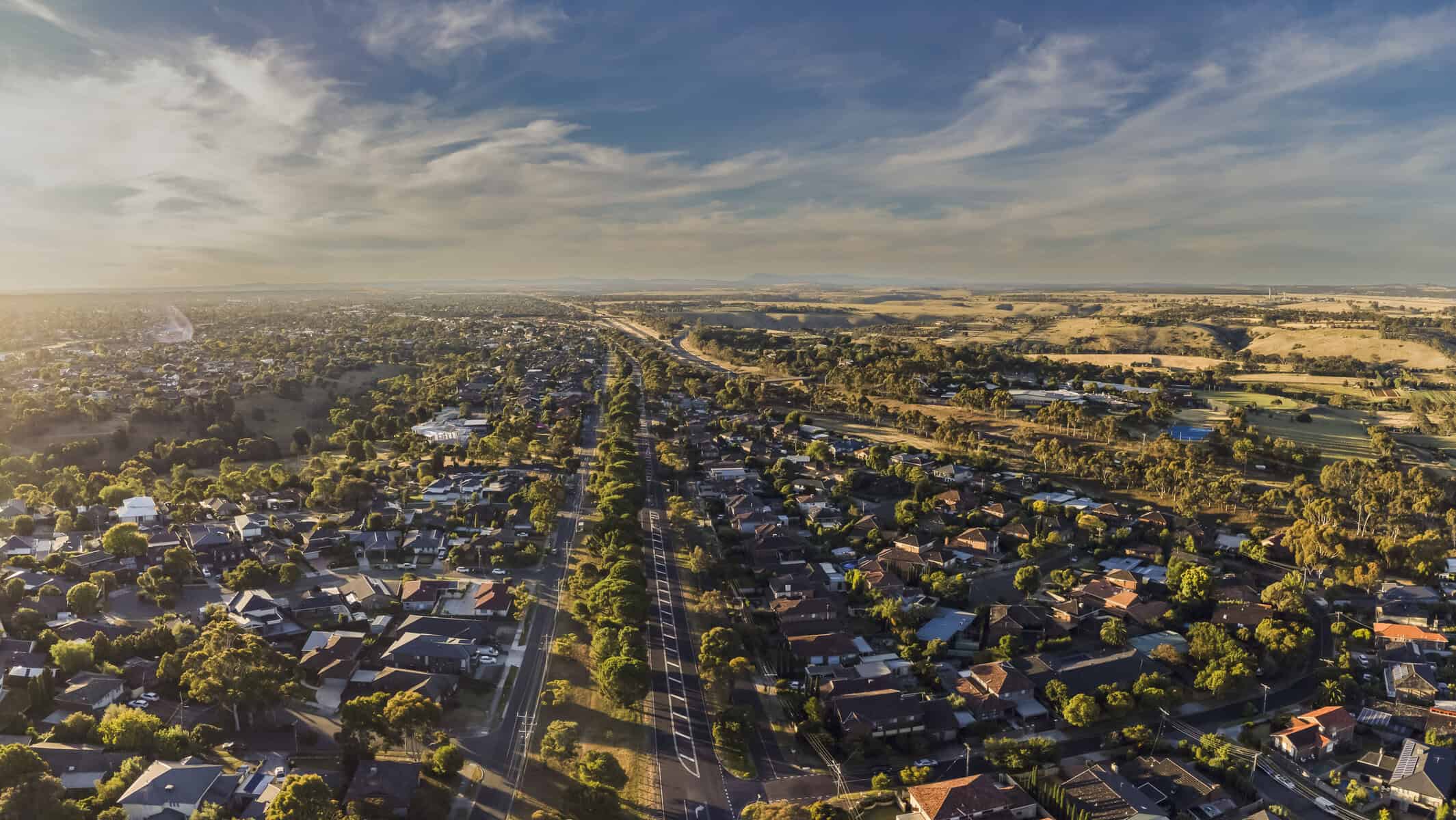 Keilor, Melbourne.  An aerial view of this outer suburb.