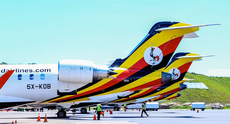 202201Uganda-Airlines-at-Entebbe-airport