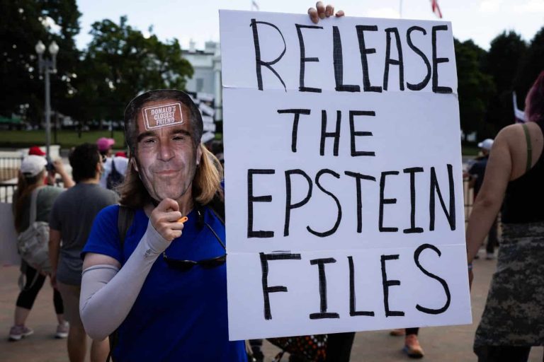 Hundreds demand release of Epstein files at White House protest