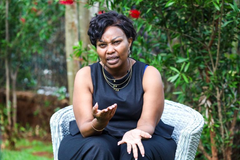 Former nominated Senator Millicent Omanga speaks during an inter