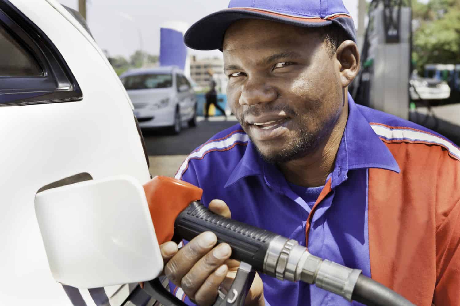 African petrol attendant