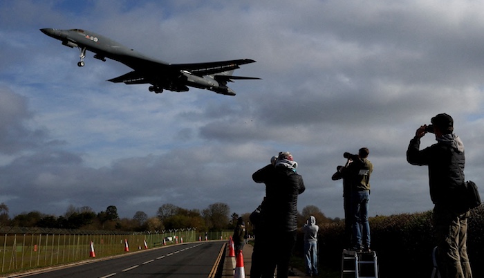 FILE PHOTO: U.S. forces at RAF Fairford, amid the U.S.–Israeli conflict with Iran, in Fairford