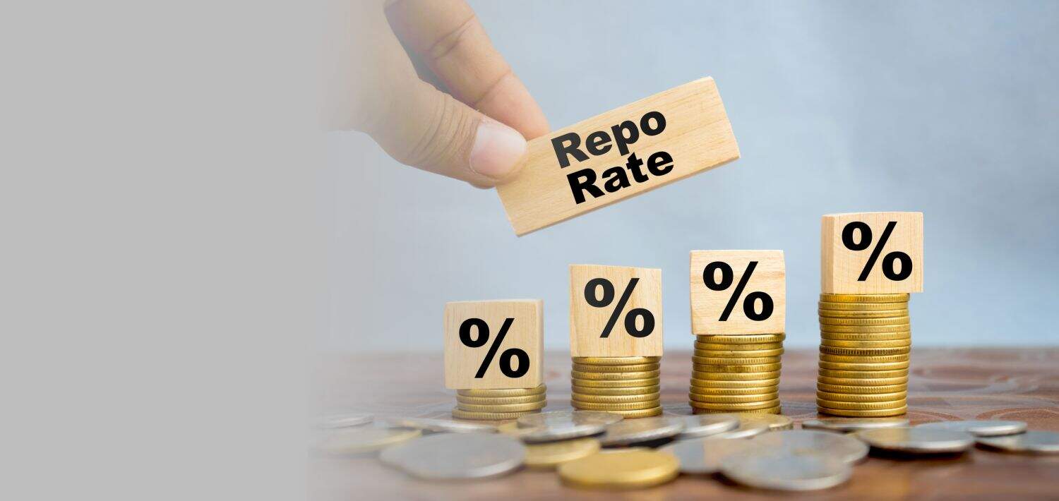 Hand placing Repo Rate block on percentage stacks