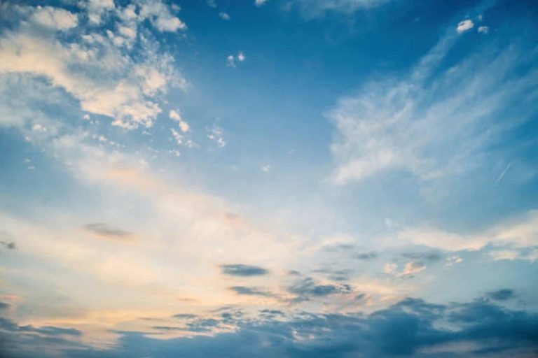 Clouds in the sky in sunset