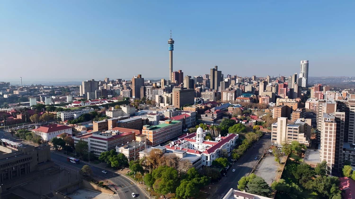 Johannesburg Skyline At Johannesburg In Gauteng South Africa.