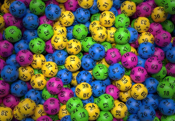 Stack of lottery balls