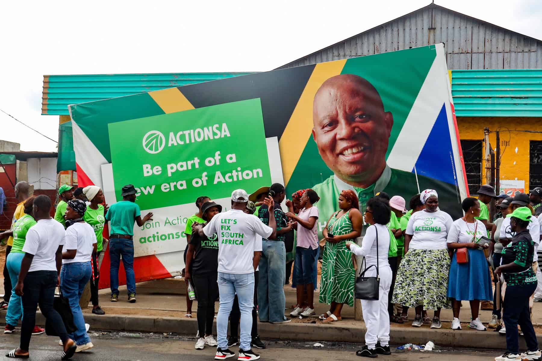 ActionSA Supporters Protest Illegal Immigration Outside Alexandra Magistrate’s Court