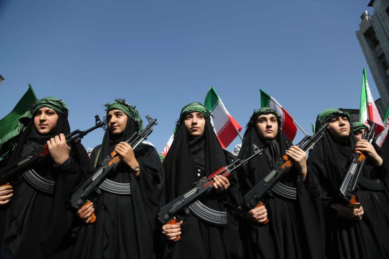 Women hold pro-government march on the National Army Day in Tehran