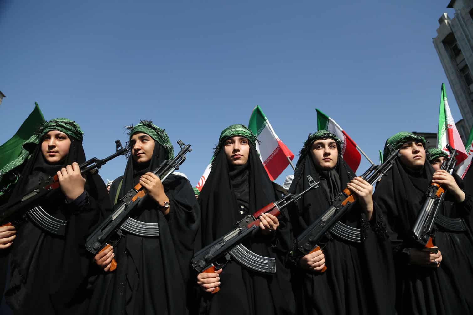 Women hold pro-government march on the National Army Day in Tehran