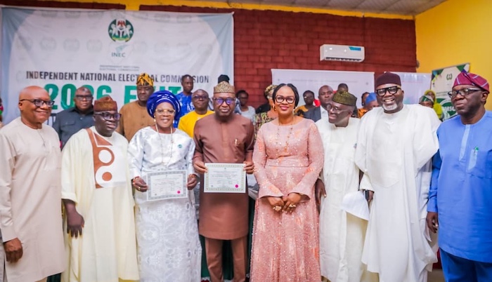 202606Oyebanji-Deputy-Receive-INEC-Certificate-Of-Return-After-Landslide-Re-Election-Victory-In-Ekiti5